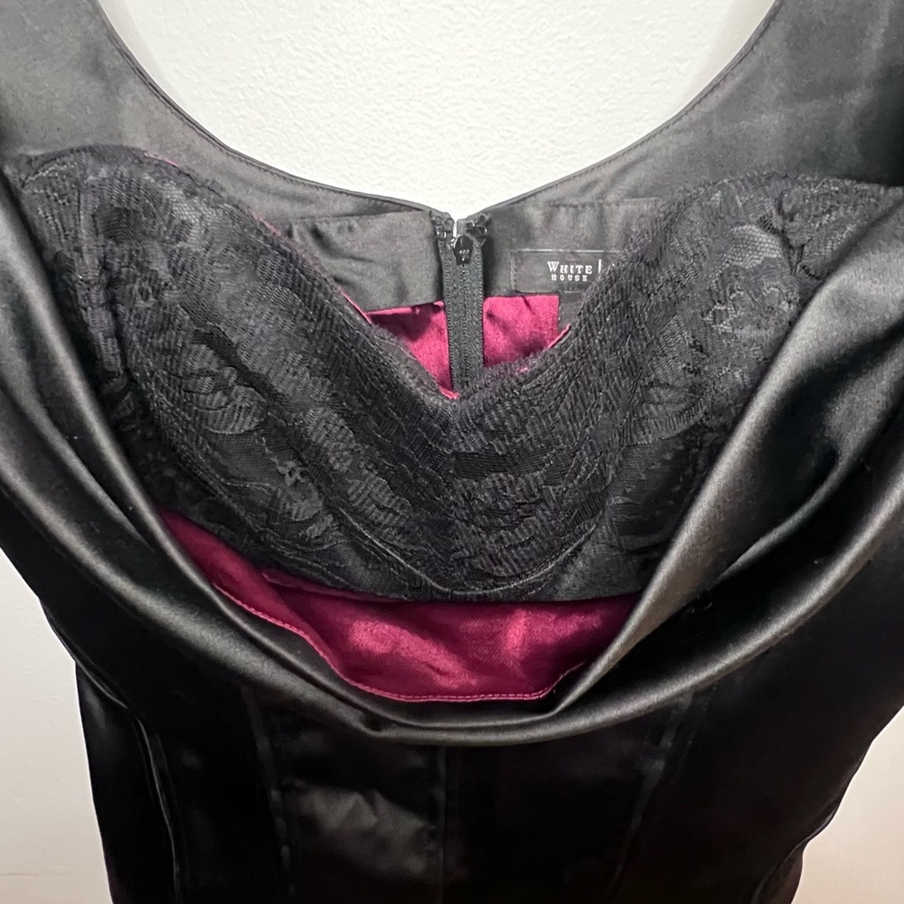 White House Black Market Black Satin and Lace Bustier - Picture 4 of 13